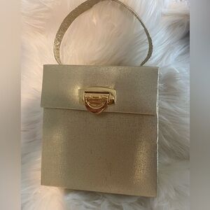 Y&S Gold Metallic Square Box Evening Bag